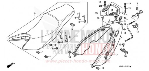 SIEGE/MOULURE DE SIEGE (CB600F3/4/5/6) CB600F4 de 2004
